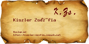 Kiszler Zsófia névjegykártya
